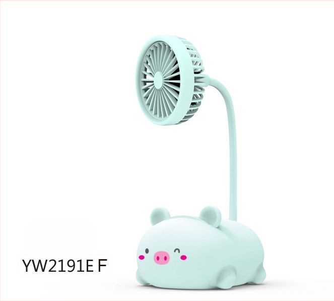 Stalo ventiliatorius su mielu karikatūrų dizainu – ABS medžiaga, pasukamas, daugiafunkcinis, tylus