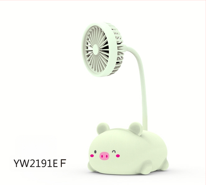 Stalo ventiliatorius su mielu karikatūrų dizainu – ABS medžiaga, pasukamas, daugiafunkcinis, tylus