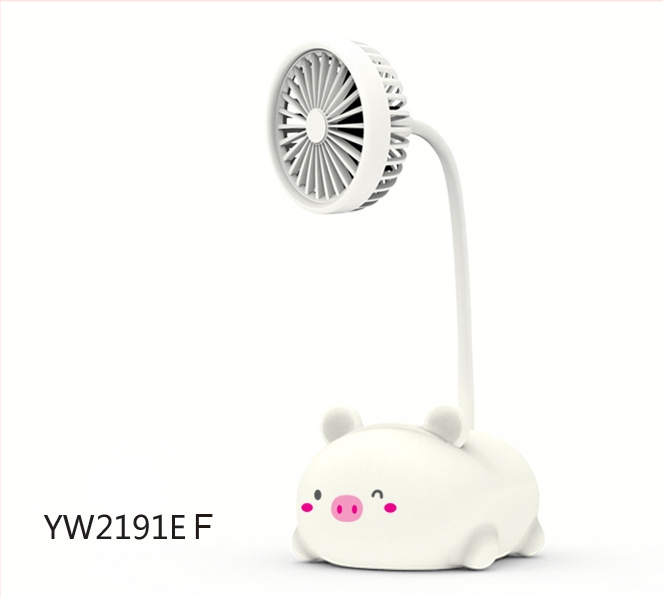 Stalo ventiliatorius su mielu karikatūrų dizainu – ABS medžiaga, pasukamas, daugiafunkcinis, tylus