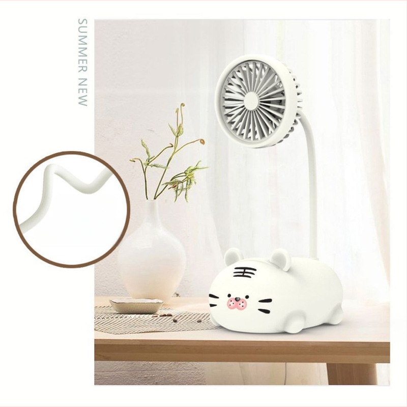 Stalo ventiliatorius su mielu karikatūrų dizainu – ABS medžiaga, pasukamas, daugiafunkcinis, tylus