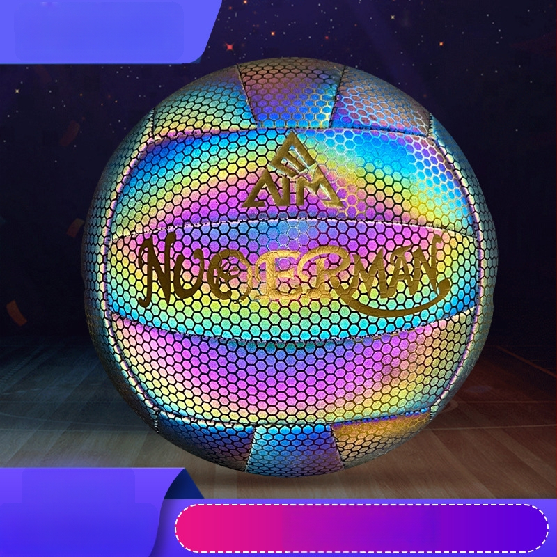 Šviesą atspindintis voleibolis – Norman PU, mašininis siuvimas, logotipas spaudintas, apdorojimo pritaikymas