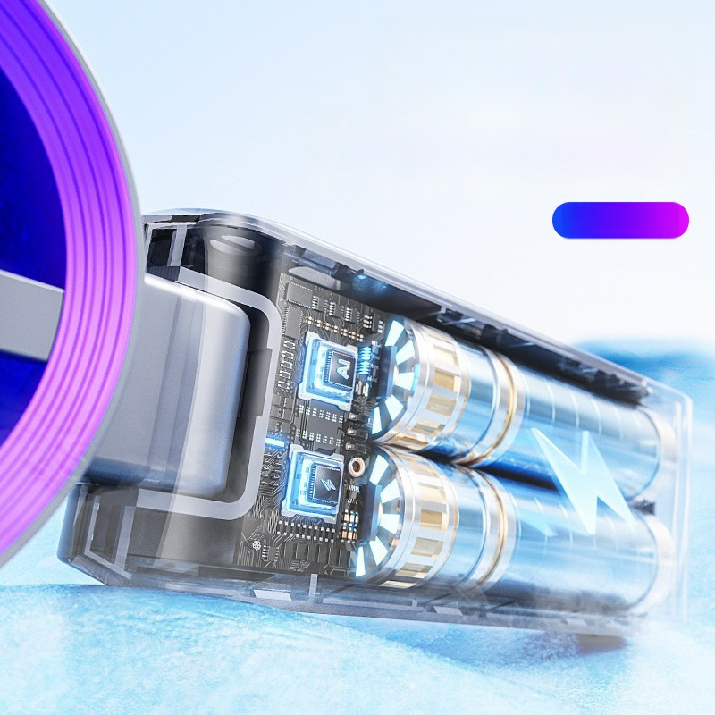 Käehoidja jahutav ventilaator sulankjiv jääpakendi hoidikuga, USB-laetav, brushless mootor, ABS-korpus, 6 labidas, 4000–6000 mAh aku