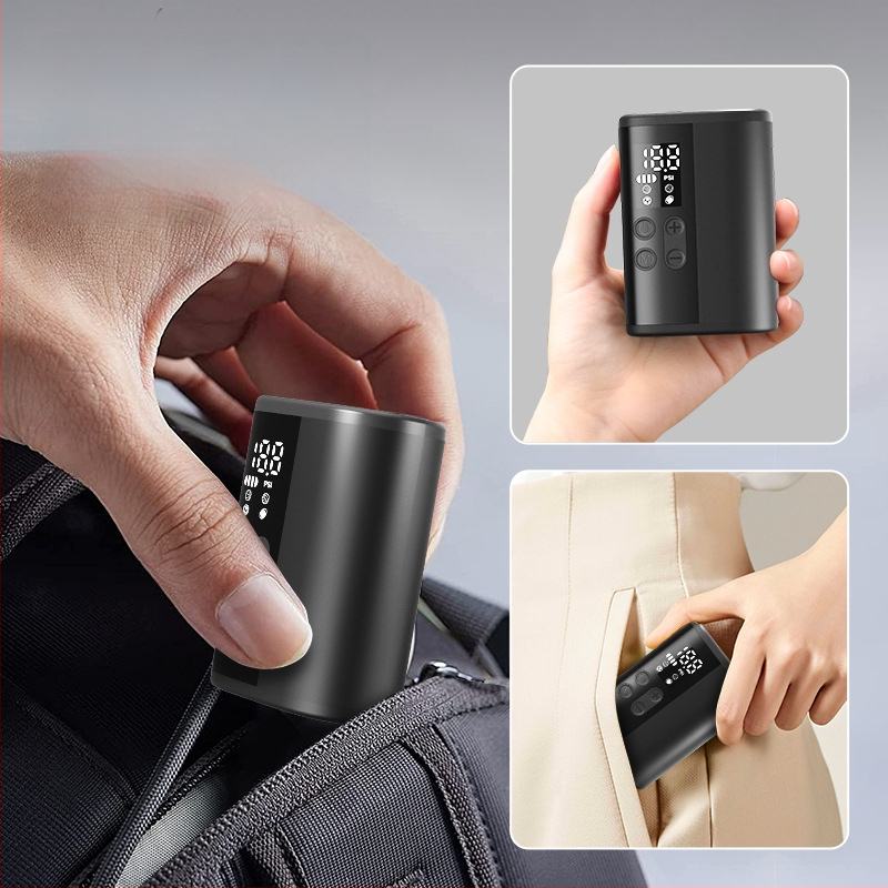 Belainė mini daugiafunkcinė kamuolių pompa (krepšinis, futbolas, tinklinis) — skaitmeninis ekranas, 25 L/min srautas, 2600 mAh baterija, daugiau nei 20 min veikimo laikas, itin greitas įpumpavimas