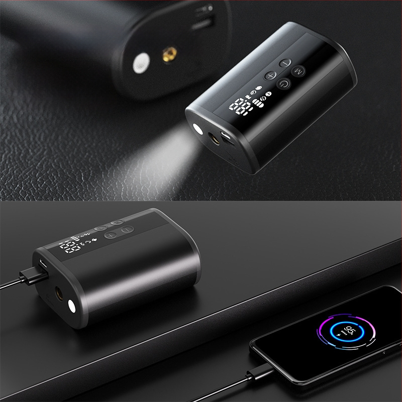 Belainė mini daugiafunkcinė kamuolių pompa (krepšinis, futbolas, tinklinis) — skaitmeninis ekranas, 25 L/min srautas, 2600 mAh baterija, daugiau nei 20 min veikimo laikas, itin greitas įpumpavimas