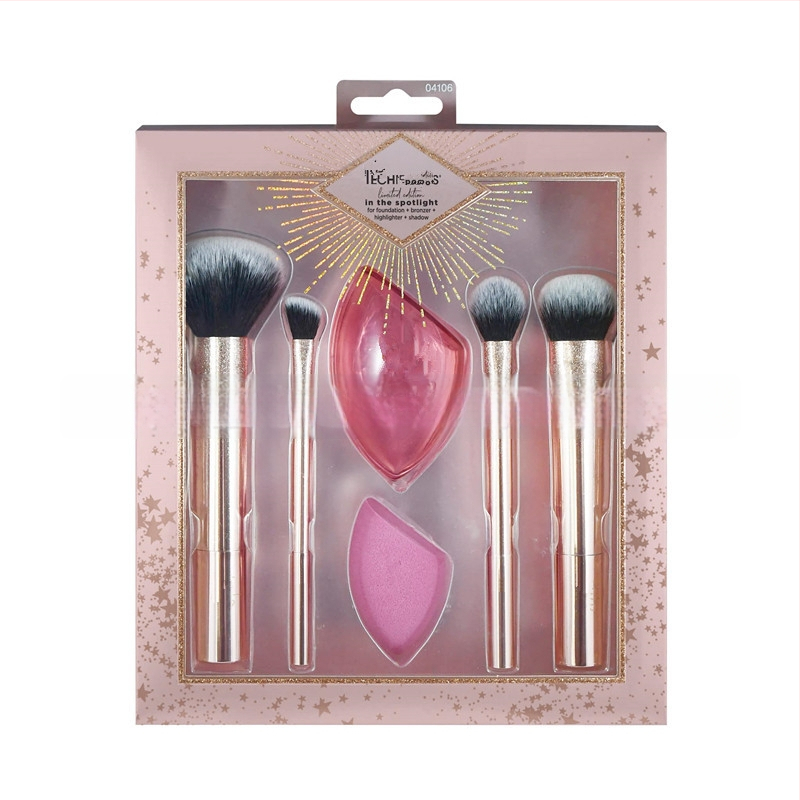 Meigiharjade komplekt, 7 tk, sünteetilised karvad, plastist käepidemed, kaasaskantav disain, kogupikkus 11 cm