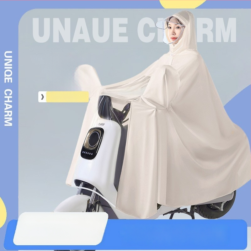 Elektriliste sõidukite vihmamantel poncho, PVC kangas, paksus 0,15 mm, täiskasvanutele, taaskasutatav