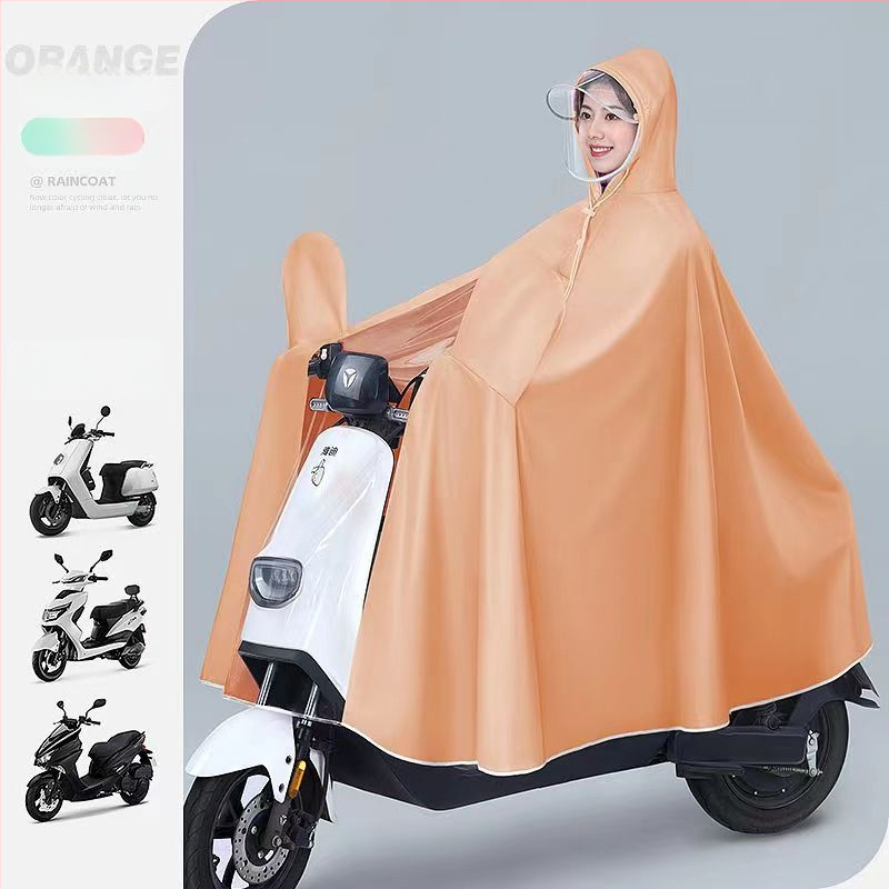 Elektriliste sõidukite vihmamantel poncho, PVC kangas, paksus 0,15 mm, täiskasvanutele, taaskasutatav