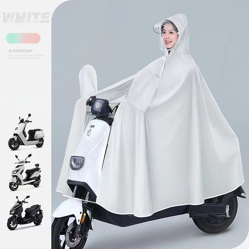 Elektriliste sõidukite vihmamantel poncho, PVC kangas, paksus 0,15 mm, täiskasvanutele, taaskasutatav