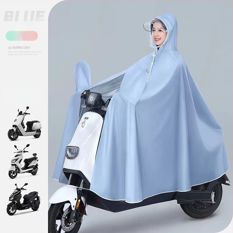 Elektriliste sõidukite vihmamantel poncho, PVC kangas, paksus 0,15 mm, täiskasvanutele, taaskasutatav