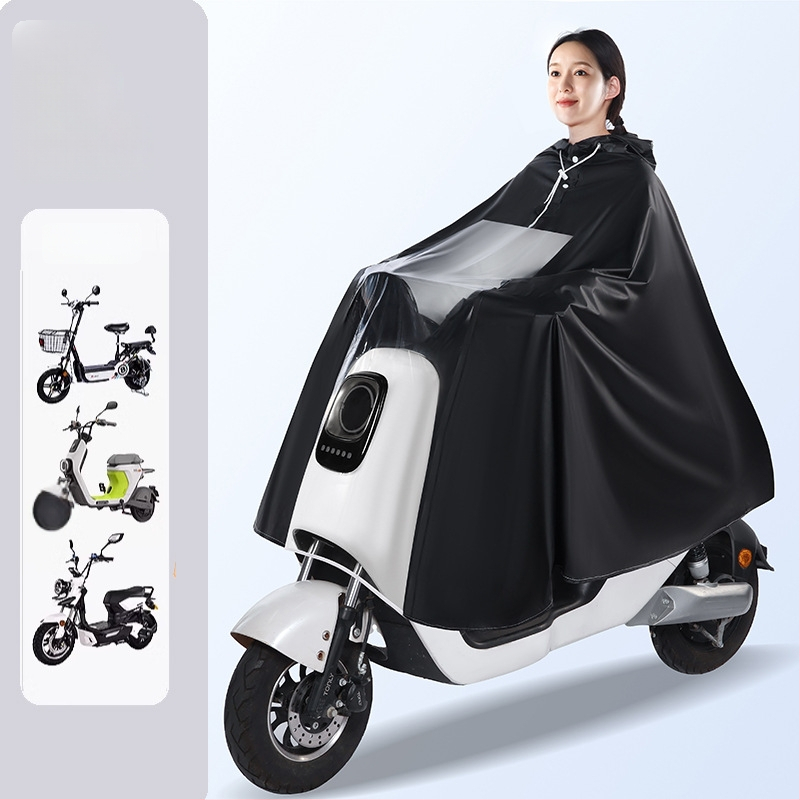 Elektriliste sõidukite vihmamantel poncho, PVC kangas, paksus 0,15 mm, täiskasvanutele, taaskasutatav