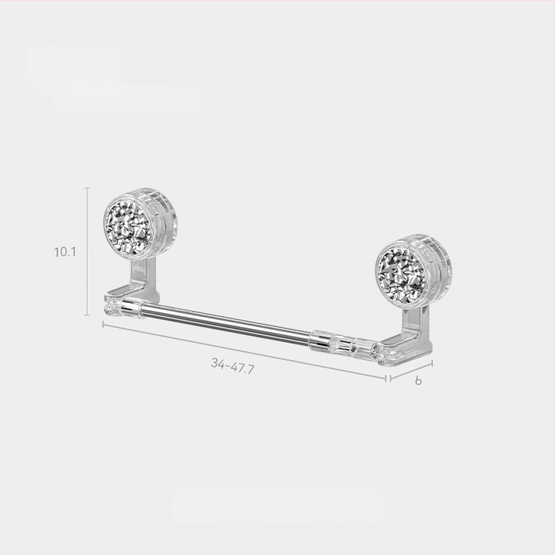 Prísavný vešiak na uteráky, rozťahovací, otočný, bez vŕtania, do kúpeľne, plastový