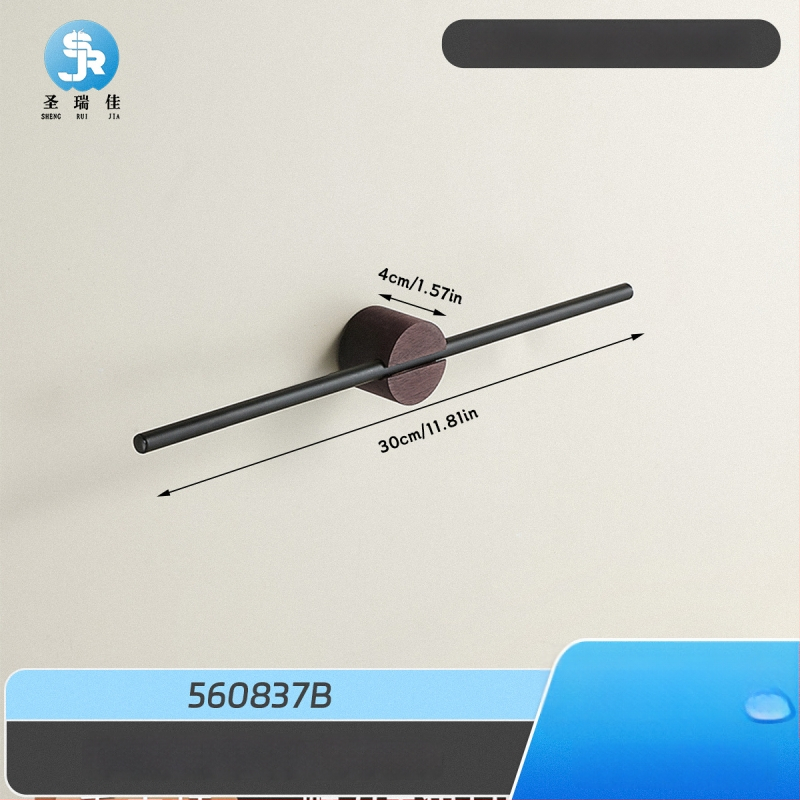 Be gręžimo sienos dvira laikiklis, 304 nerūdijančio plieno, vienos lazdelės, apkrova 3 kg, anti-slydimo, antibakterinis, atsparus pelėsiui