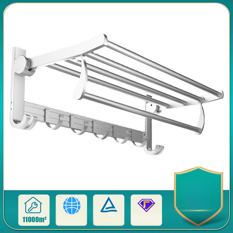 Space aluminum sieninis rankšluosčių laikiklis be gręžimo, vieno arba dviejų sluoksnių dizainas, apkrova apie 60 kg
