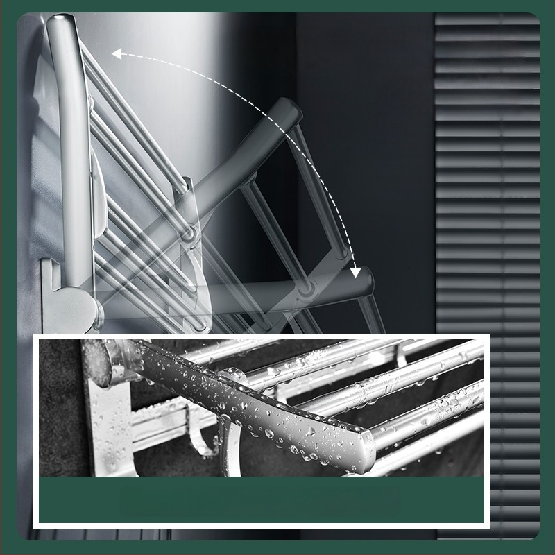 Space aluminum sieninis rankšluosčių laikiklis be gręžimo, vieno arba dviejų sluoksnių dizainas, apkrova apie 60 kg