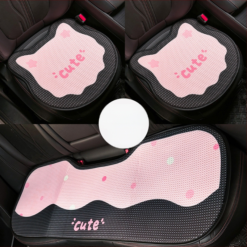 Automobilio sėdynės pagalvėlė – plokščias stilius, animacinio dizaino su kaspinu ir katei, užpildas kempinė, paviršius pūkų pliušas, prekės ženklas Yu cen