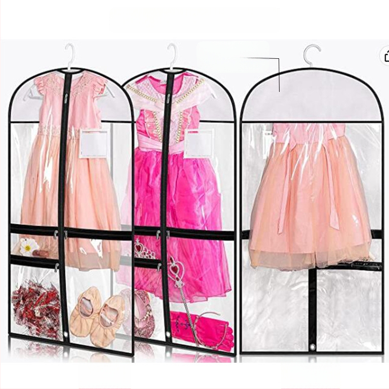 Permatomas PVC stačiakampis pakabinamas maišelis vaikų drabužiams — dulkių, drėgmės ir antibakterinė apsauga