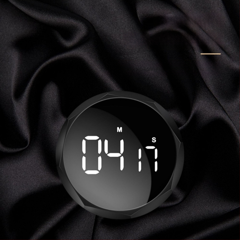 Cronometru rotativ 99:59, Afișaj LCD, Ceas de alarmă în stil desen animat, cu numărătoare inversă și memorie, alimentat cu baterie