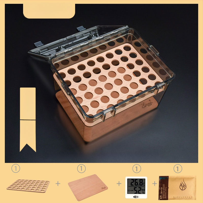 Sigarām mitruma glabāšanas kastīte no Spānijas ciedra, noslēgta, mitrumizturīga, ar lielu ietilpību, pret kaitēkļiem