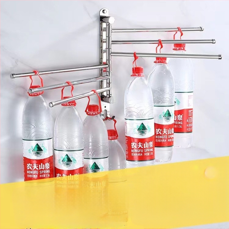 Otočná vešiak na uteráky, 304 nerezová oceľ, skladací kúpeľňový vešiak