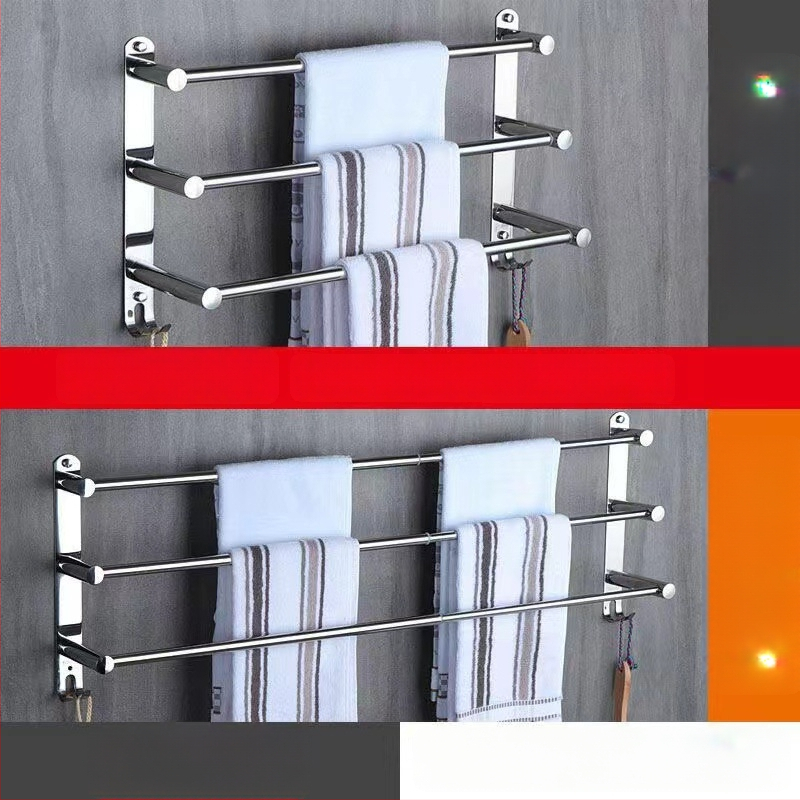 Otočná vešiak na uteráky, 304 nerezová oceľ, skladací kúpeľňový vešiak