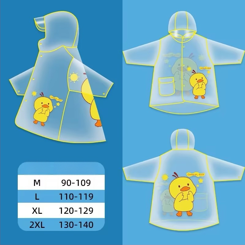 Laste karikatuuridega vihm pončo, unisex, PVC-kangas, tavalise paksusega, jalgrattasõiduks