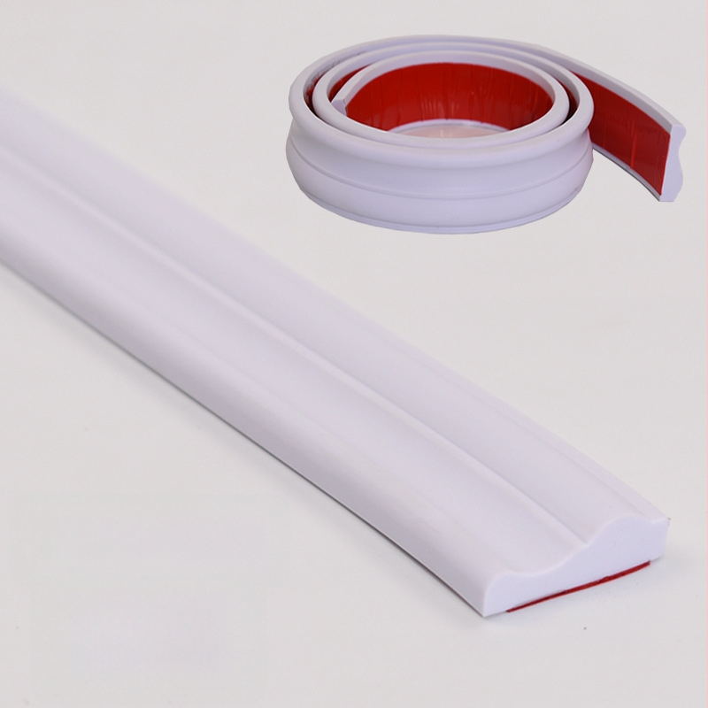 PVC élvédő profil, öntapadós, vízálló, rugalmas, fürdőszoba padlói és falaihoz