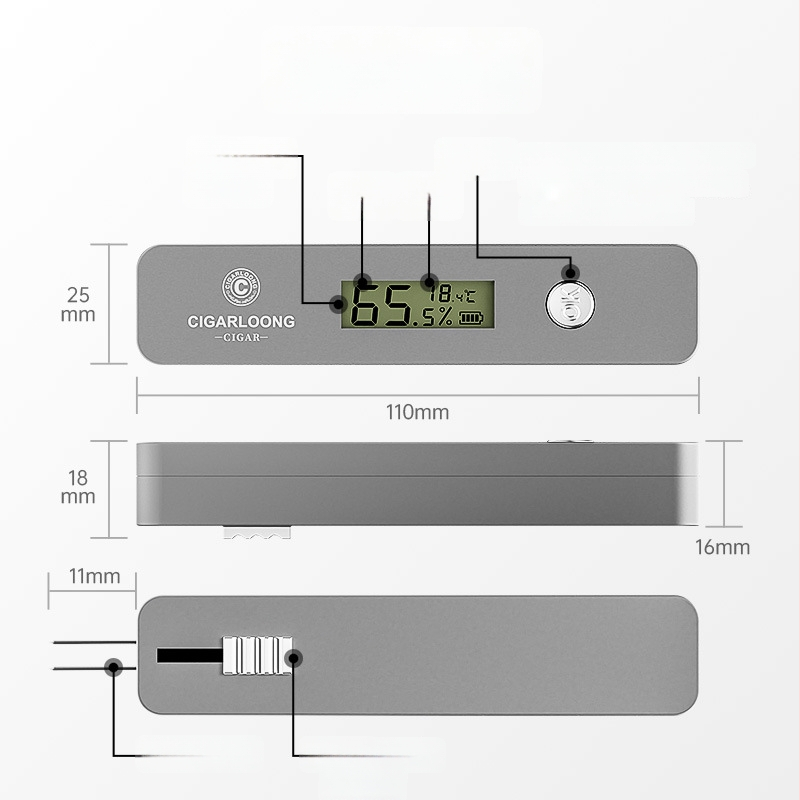 Cigaro drėgmės matuoklis - prekės ženklas CIGARLOONG/Cigarloong, modelis CX-25IT, medžiaga: plastikas, stilius: lengvas prabanga, paprastas dizainas