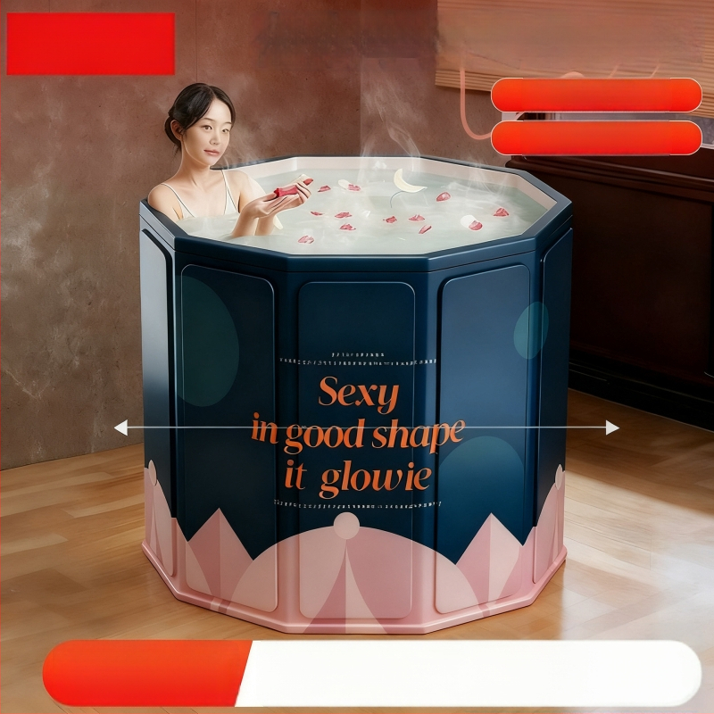 Sulankstoma vonia suaugusiems su dangteliu, vandeniui atspari medžiaga, izoliuota, su sėdėjimo galimybe