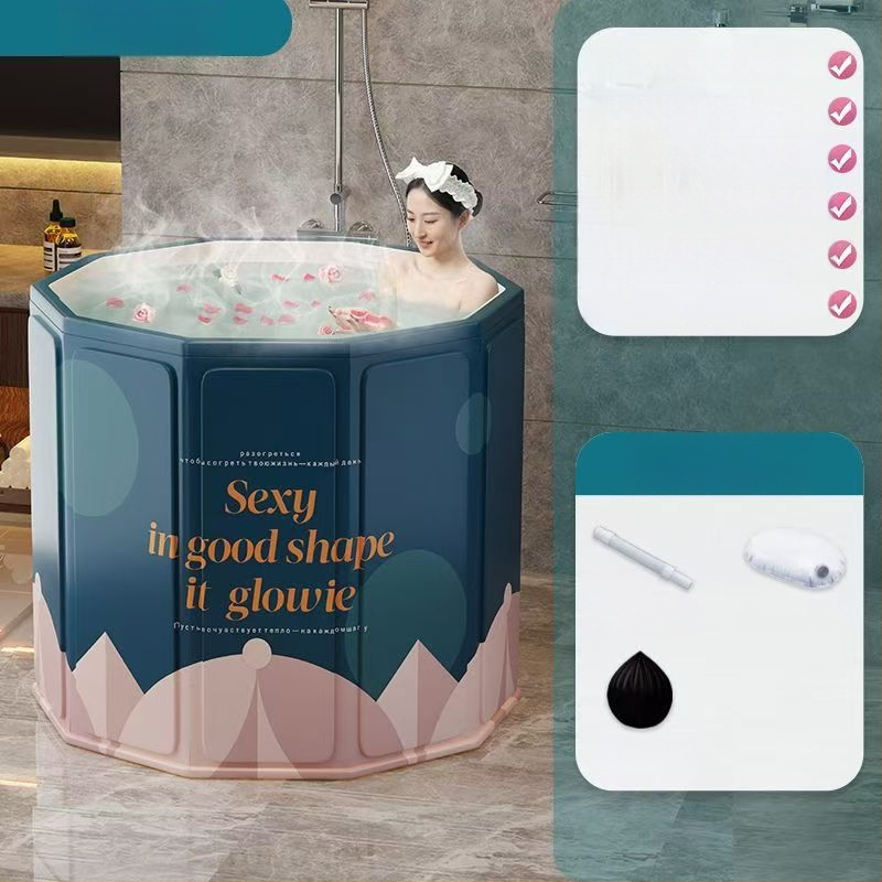 Sulankstoma vonia suaugusiems su dangteliu, vandeniui atspari medžiaga, izoliuota, su sėdėjimo galimybe