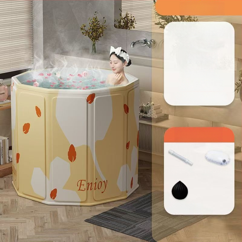 Sulankstoma vonia suaugusiems su dangteliu, vandeniui atspari medžiaga, izoliuota, su sėdėjimo galimybe