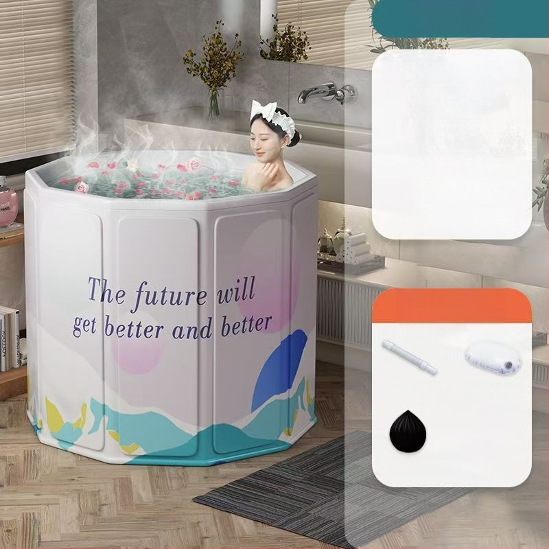 Sulankstoma vonia suaugusiems su dangteliu, vandeniui atspari medžiaga, izoliuota, su sėdėjimo galimybe