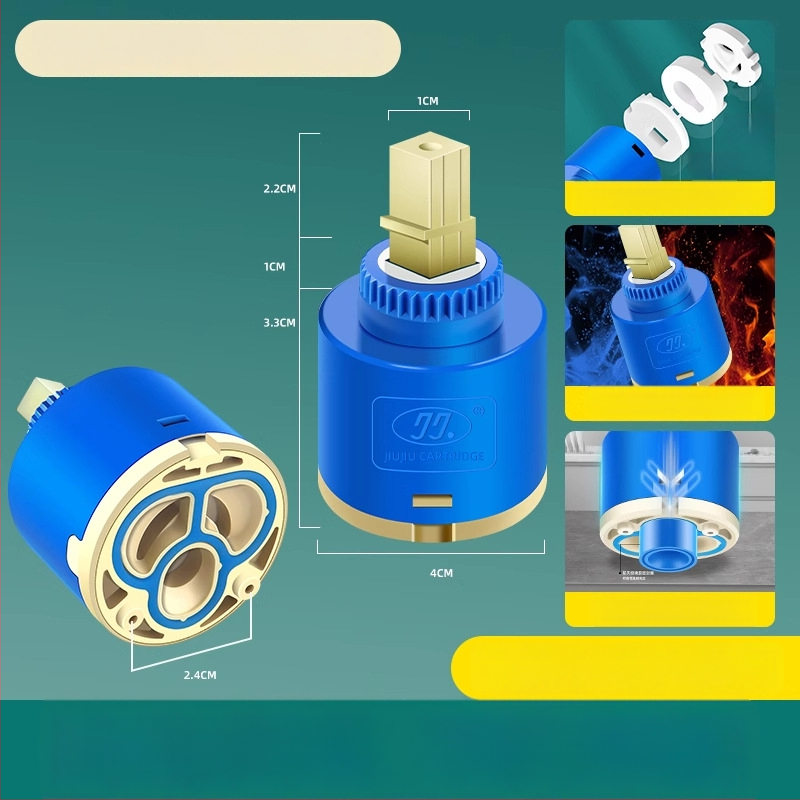 Keraminis vožtuvo šerdis virtuvės maišytuvui – šaltas/karštas vanduo, PC+ keramika, šiuolaikiškas minimalistinis stilius
