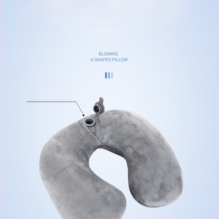 Nafukovacia U-štýlová vankúš na krk s výplňou z polyesterových vlákien a poťahom z juhokórejského velúru, moderný minimalistický štýl, cestovný vankúš, hmotnosť do 0,5 kg