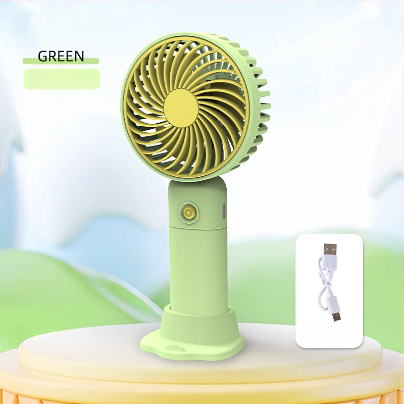 USB įkraunamas stalinis mini ventiliatorius su telefono laikikliu, 3 mentelės, 3 greičiai, triukšmas 36-45 dB