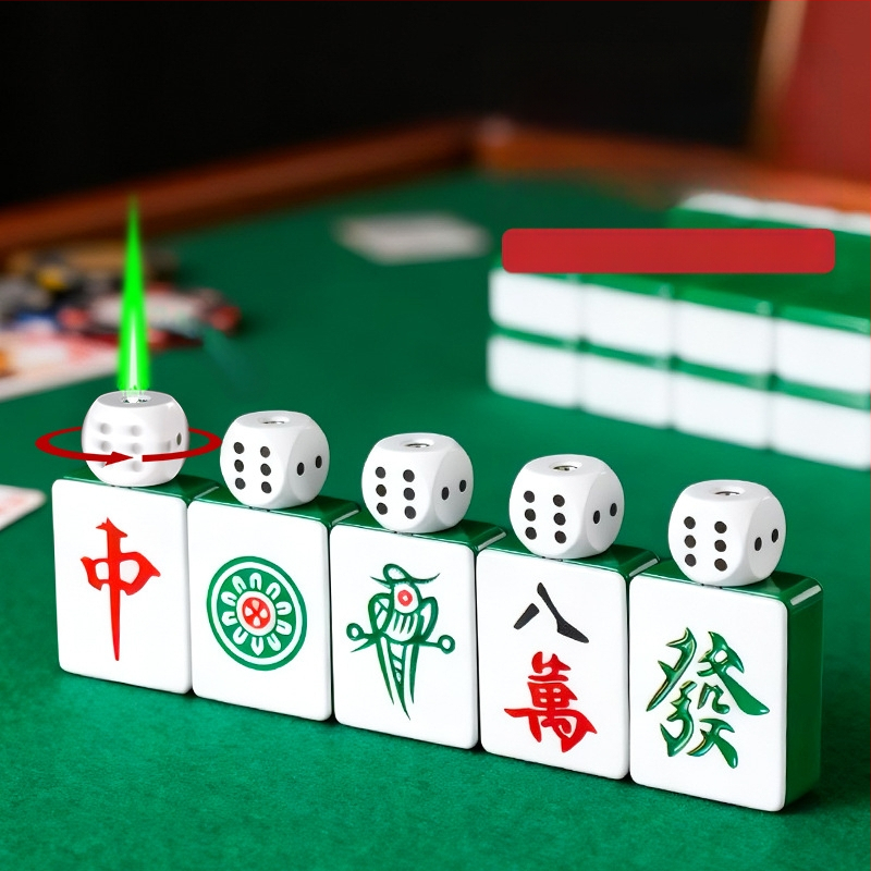 Tsinkide sulamist tuluke, pöörlevate kaardike ja mahjongi kujundusega, tuulekindel, dekoratiivne, reguleeritav leek (AW906)