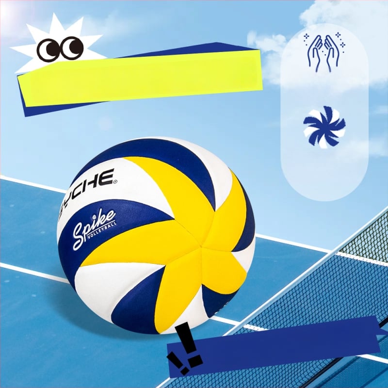 PSYCHE No.5 vidaus tinklinio kamuolys, PU medžiaga, klijuotos siuvos, HF-V5039