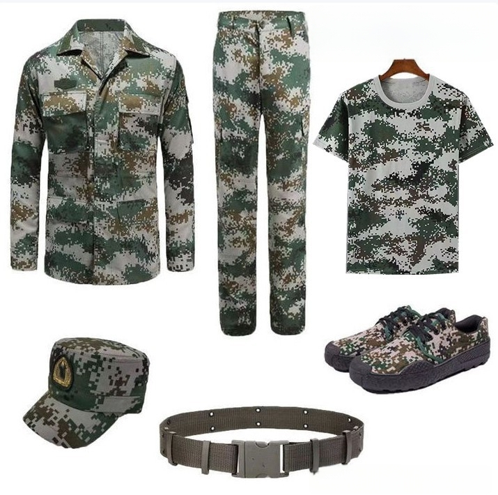 Kamuflaažtrenniiri komplekt – Ühiskasutus täiskasvanutele, Keemilistekiudude segu, hingav, kulumiskindel, plekivastane ja kergesti puhastatav, kõikideks hooaegadeks, Nr 0723