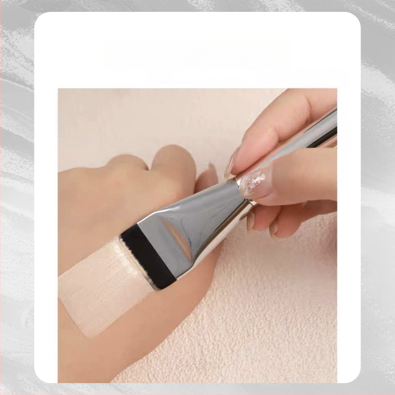 Meigiharja lamepea, mitmekülgne kasutus: aluseks toonile, näomaski ja peitekreemile; sünteetilised karvad, plastikkäepide, pikk käepide, 1 tk, Hengrun