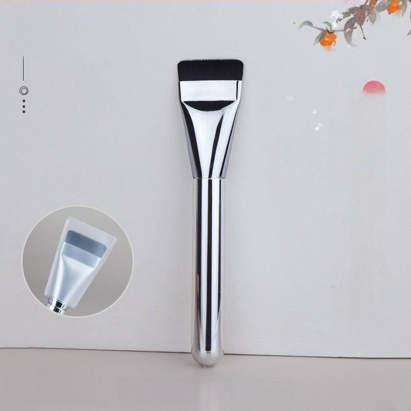 Meigiharja lamepea, mitmekülgne kasutus: aluseks toonile, näomaski ja peitekreemile; sünteetilised karvad, plastikkäepide, pikk käepide, 1 tk, Hengrun