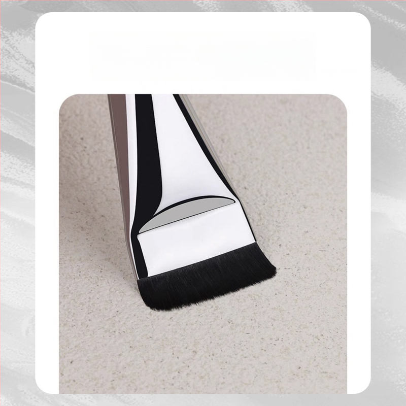 Meigiharja lamepea, mitmekülgne kasutus: aluseks toonile, näomaski ja peitekreemile; sünteetilised karvad, plastikkäepide, pikk käepide, 1 tk, Hengrun