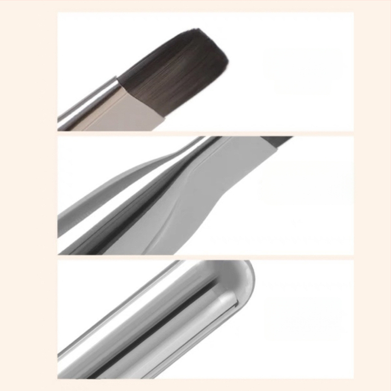 Meigiharja lamepea, mitmekülgne kasutus: aluseks toonile, näomaski ja peitekreemile; sünteetilised karvad, plastikkäepide, pikk käepide, 1 tk, Hengrun