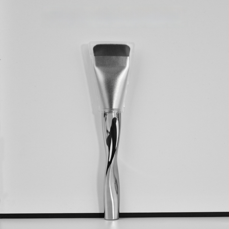 Meigiharja lamepea, mitmekülgne kasutus: aluseks toonile, näomaski ja peitekreemile; sünteetilised karvad, plastikkäepide, pikk käepide, 1 tk, Hengrun