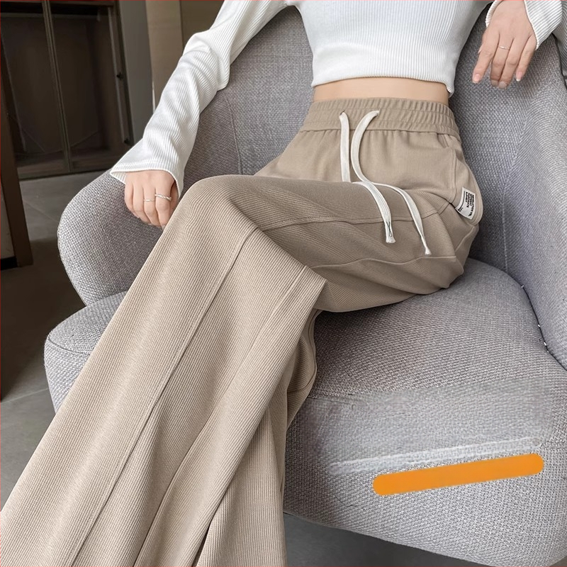 Naiste sirged lõikega püksid, kõrge vöökoht, pikad, polüester, kerge venivus, igapäevane, sügis 2025