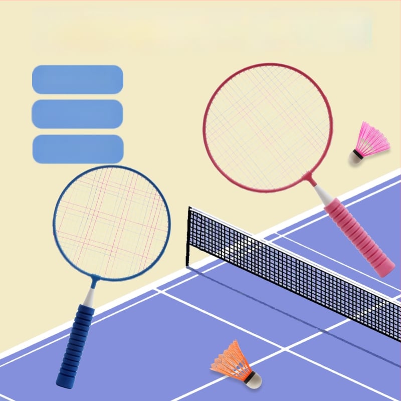 Lastele mõeldud sulgpallitrakettide komplekt – kahekordsed raketid, raami materjal raua sulam, kaal 95–100 g, külgsuunaline löök, sobib lauamängudeks ja sulgpalliks