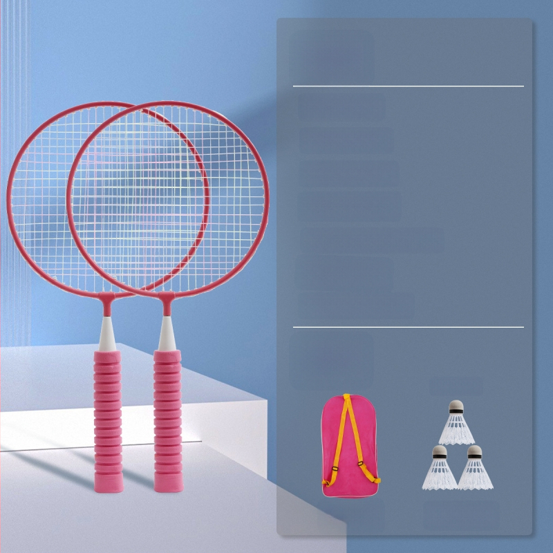 Lastele mõeldud sulgpallitrakettide komplekt – kahekordsed raketid, raami materjal raua sulam, kaal 95–100 g, külgsuunaline löök, sobib lauamängudeks ja sulgpalliks