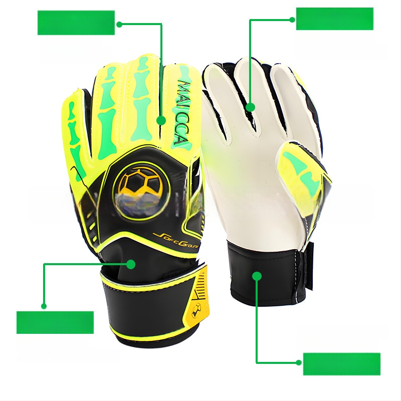 Pinguan vārtsarga cimdi ar pirkstu aizsardzību, papildus biezs lateks, pretslīdēšanas, universāls vīriešiem un sievietēm, futbolam (ST-848-4)