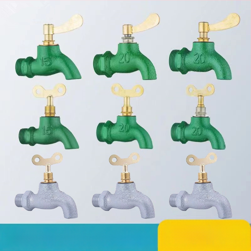 Vienviru aukstā izlietnes krāns ar dzelzs korpusu, keramiska kartrīdža vārsts, iebūvēts sienā, spirālveida atvērums