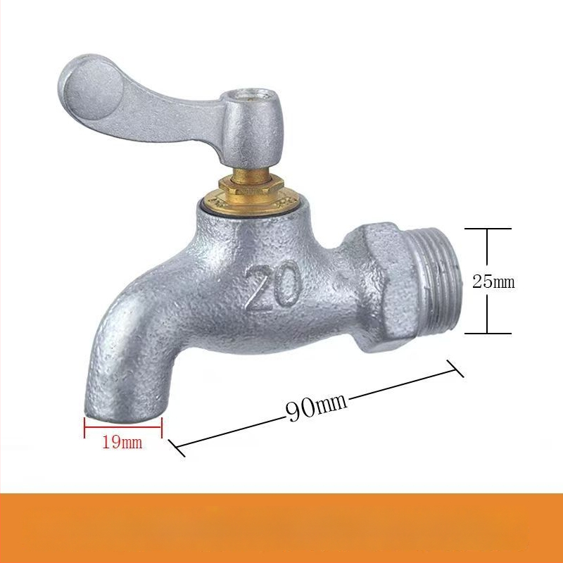 Vienviru aukstā izlietnes krāns ar dzelzs korpusu, keramiska kartrīdža vārsts, iebūvēts sienā, spirālveida atvērums