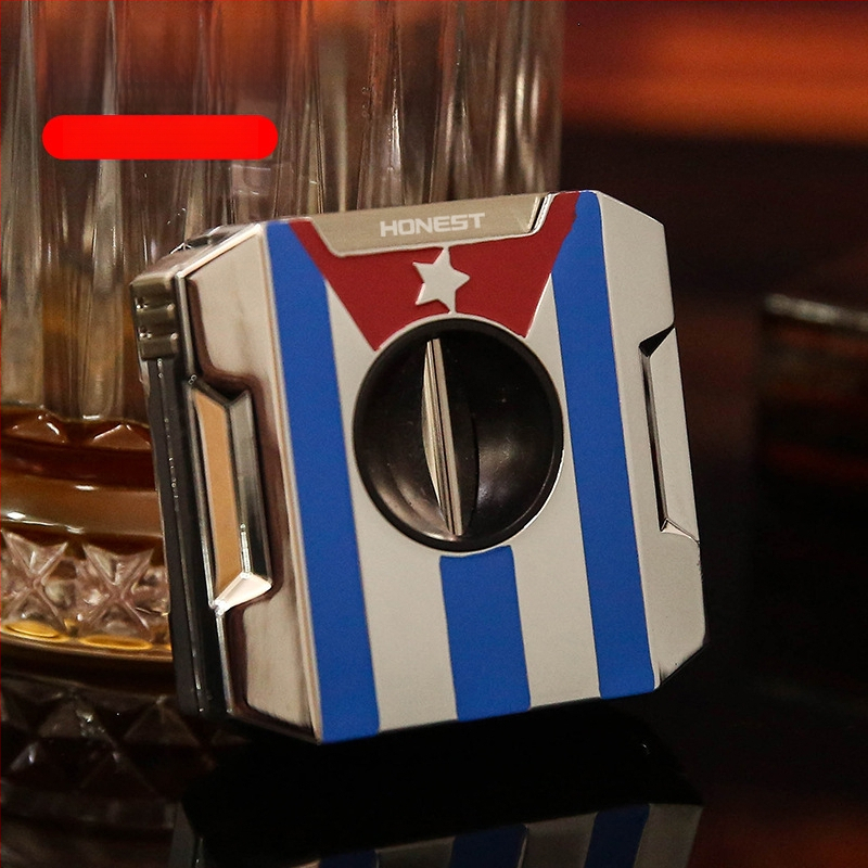 HONEST Cigarešu šķēres ar V-veida atsperi, metāls, rokām darinātas, pielāgojamas