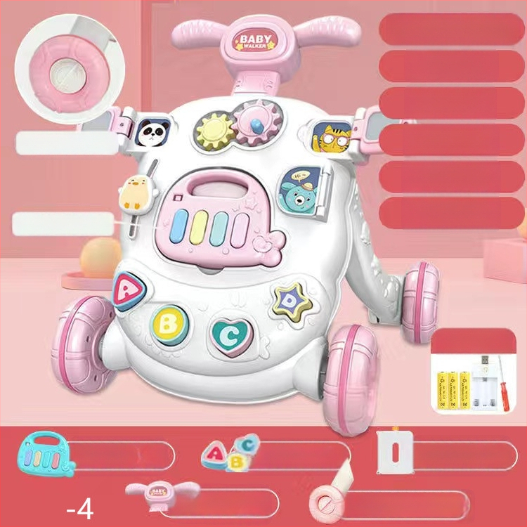 Bērnu staigātājs ar muzikālu spēļu galdu, transformējams spēļu galds, plastmasas konstrukcija, piemērots vecumam 0–3 gadi